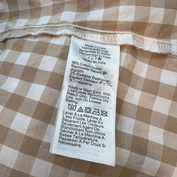 J. Crew Factory Brown and White Checkered Button Down Shirt - Picture 2 of 7